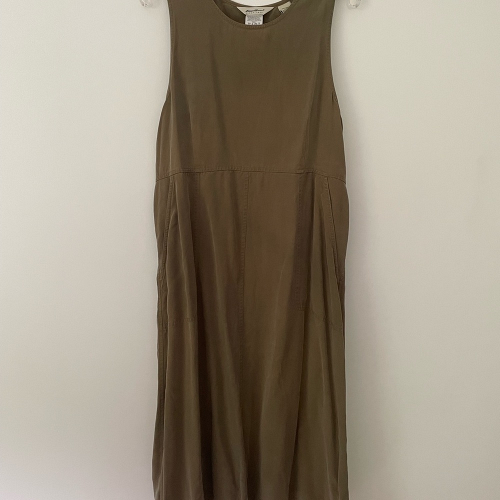Vintage Eddie Bauer Olive Green Sleeveless Dress